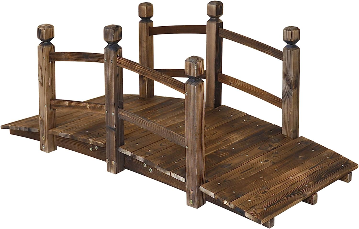 5FT Wooden Garden Bridge Arch Footbridge Decorative Barbados | Ubuy